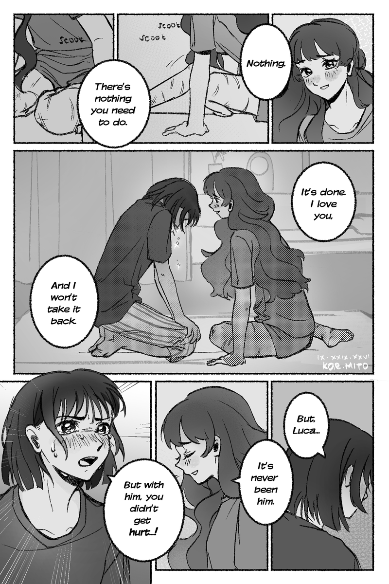 kae_miito's tweet photo. I drew a part of the confession scene in @rintubein 's laramari fic cuz it had me on such a chokehold 😭

#goodbyelara #さよならララ https://t.co/1FvwTgmNDY
