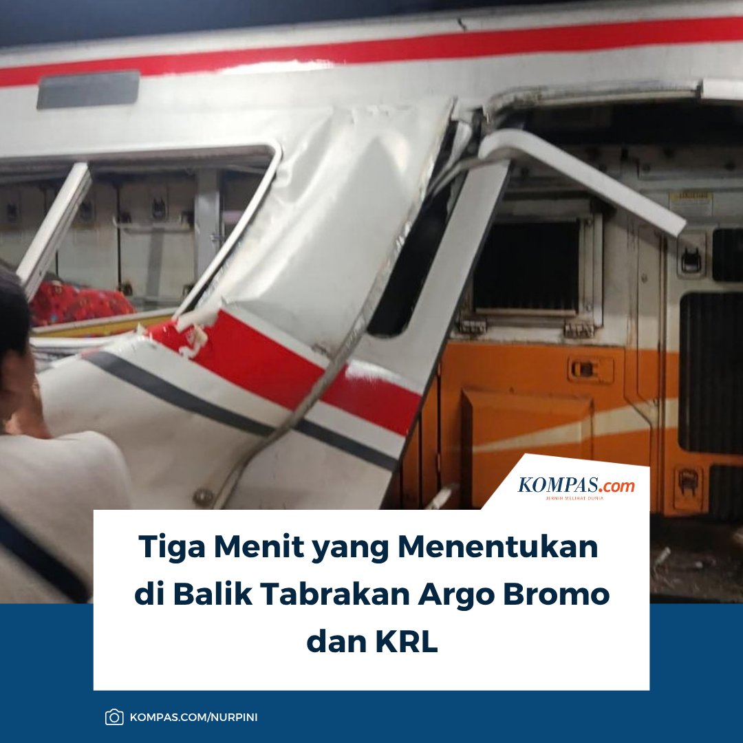 kompascom's tweet photo. Baca selengkapnya: https://t.co/Gx7NihnBnA

Laporan final investigasi KNKT yang dipublikasikan pada Senin (28/9/2026) mengungkap enam faktor yang berkontribusi terhadap kecelakaan KA 4B Argo Bromo Anggrek dan KA 5568A Commuter Line di Bekasi Timur.

~MS #KNKT #ArgoBromoAnggrek [2026092914291441]