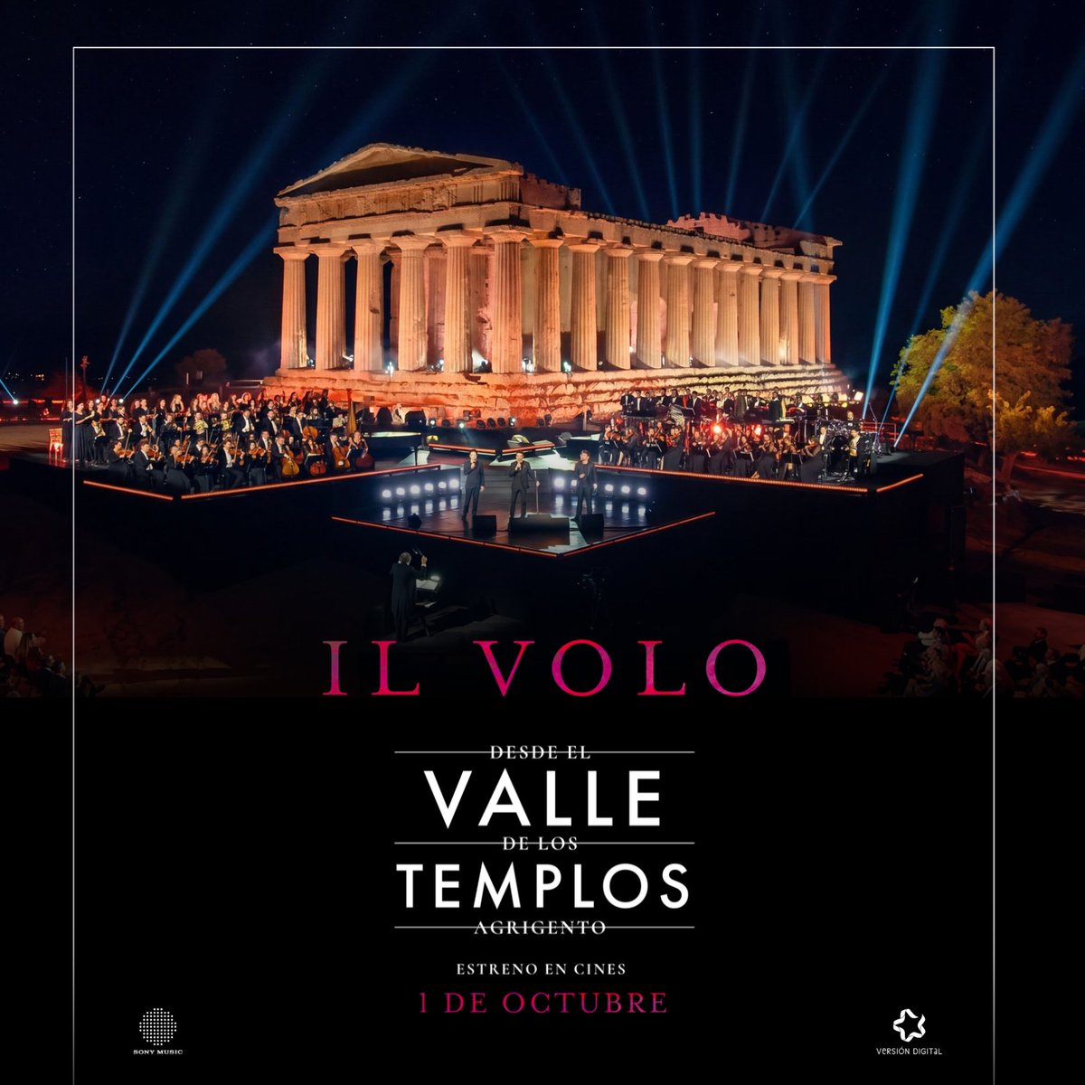 versiondigital's tweet photo. 🎼 El jueves 1 de octubre se estrena en salas españolas la película del mítico concierto IL VOLO: Live at the Valley of the Temples, desde el Templo de la Concordia, en Agrigento (Sicilia) 🎥
 
✍ En el siguiente enlace os contamos más: https://t.co/dwmCHFVjtr https://t.co/Jw0PA1Gfme