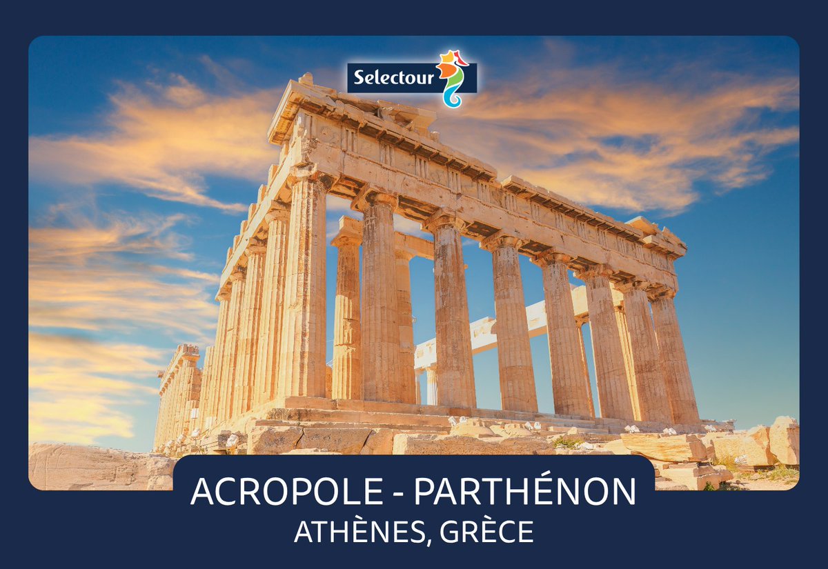 Selectour's tweet photo. LE SAVIEZ-VOUS ? 🏛️

L’Acropole d’Athènes domine la ville depuis un peu plus de 150 mètres d’altitude. Son monument le plus célèbre, le Parthénon, a été construit au Ve siècle avant J.-C.

🇬🇷 Envie de découvrir la Grèce antique ? https://t.co/bQpDOQAzIz https://t.co/NEL2jZBuOl