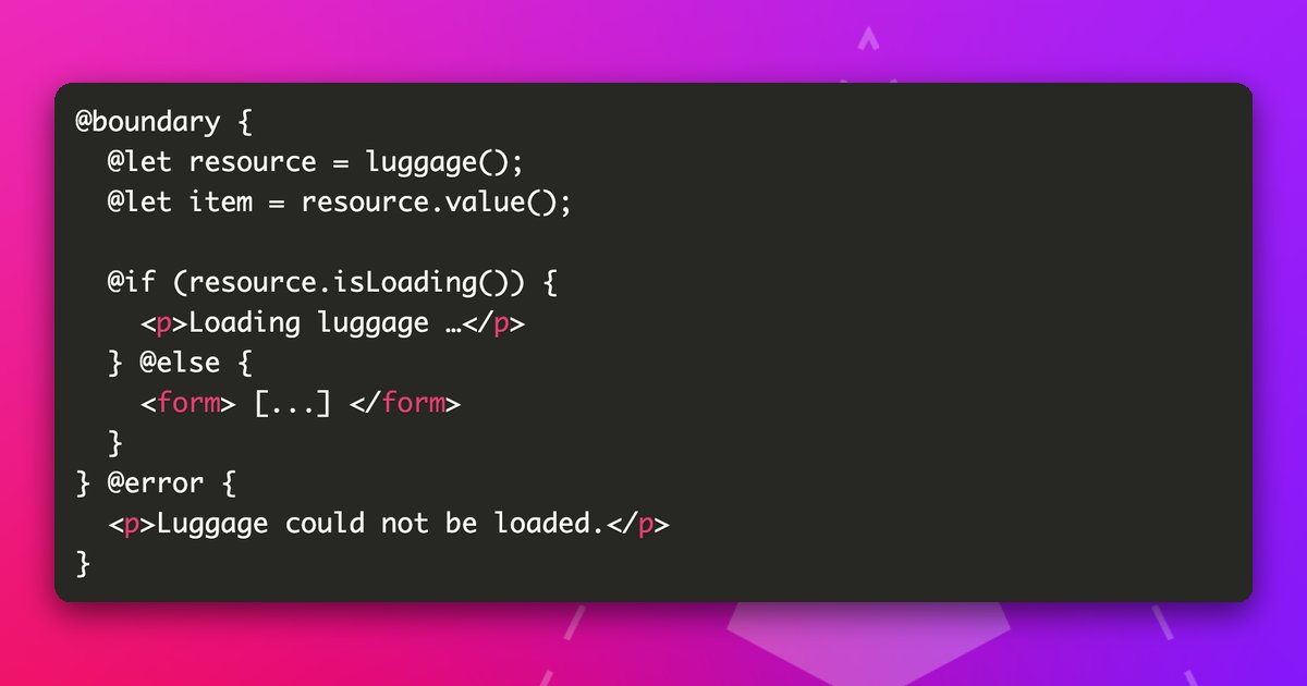 ManfredSteyer's tweet photo. Angular 22.2 was released last week 🚀

It brings Error Boundaries, Router Resources, and a few other nice additions.

Article in the comments 👇 https://t.co/iWWYO65mQS