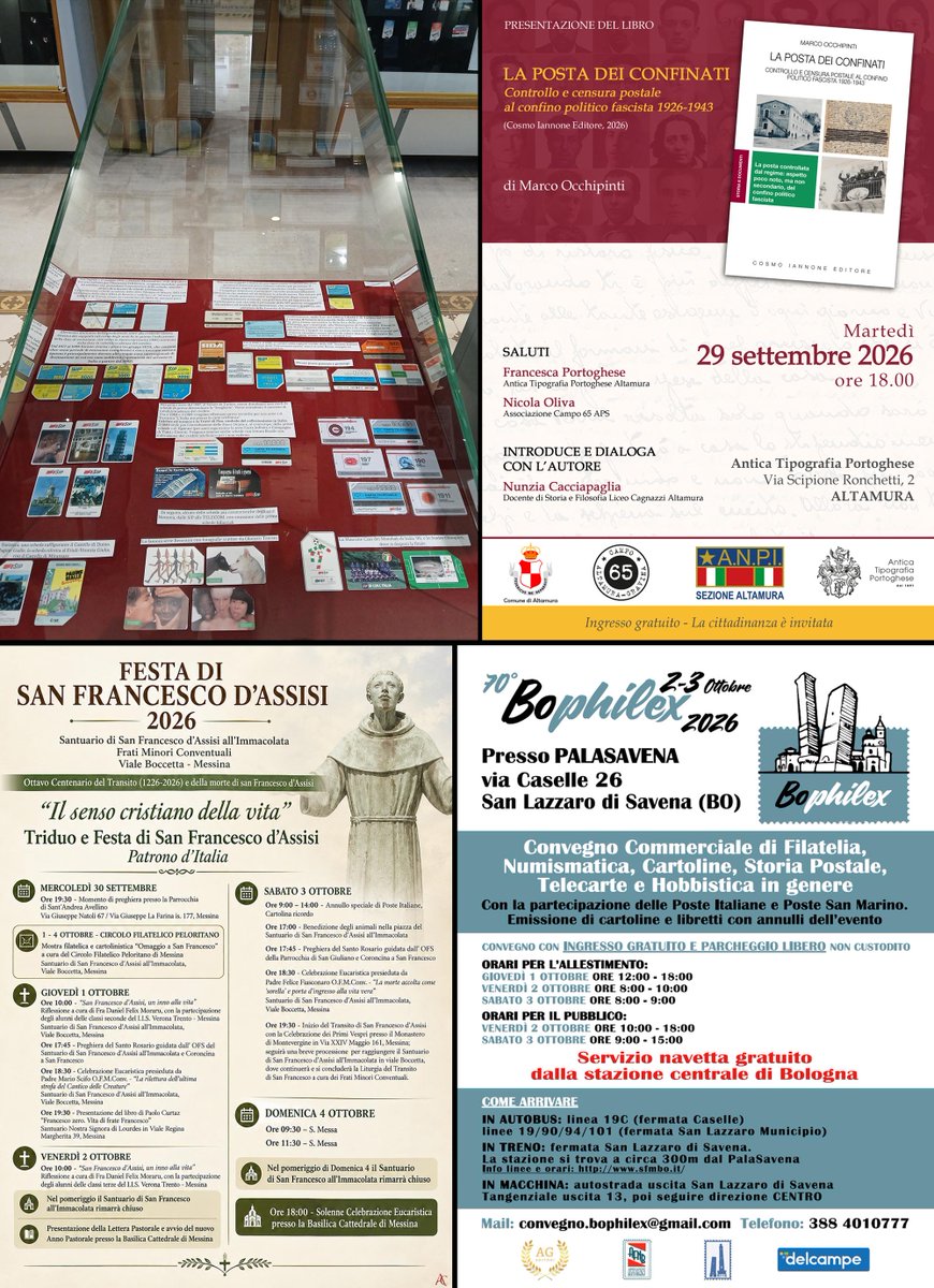 Vaccarinews's tweet photo. #Filatelia e #posta, iniziative a #Trieste, #Altamura, #Messina e #SanLazzarodiSavena: https://t.co/gnIPj9GEWs https://t.co/PrbJLHwj7j