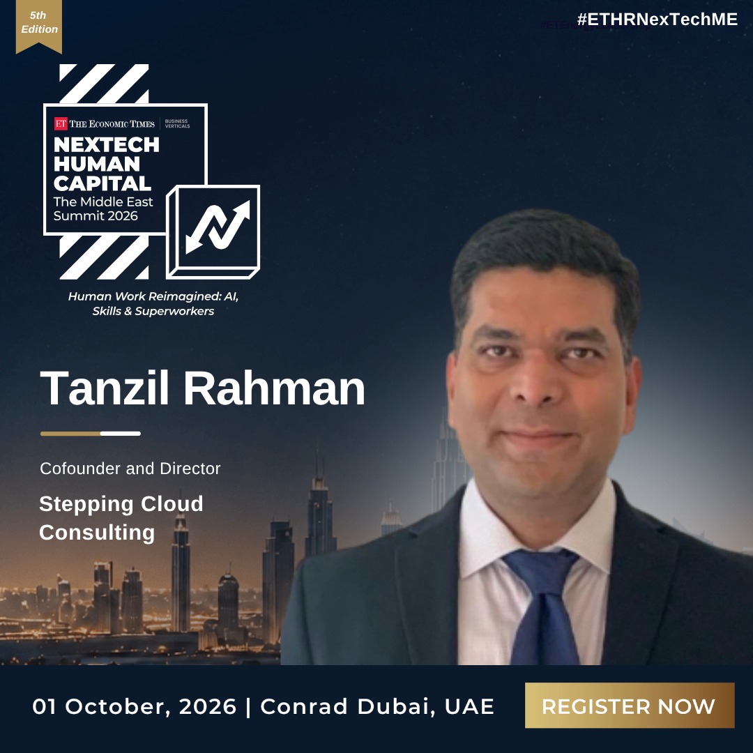ETHRWorldME's tweet photo. At #ETHRNexTechME, Tanzil Rahman, Cofounder and Director, @SteppingCloud Consulting, joins the conversation on “Human Work Reimagined: AI, Skills &amp; Superworkers". 

Register Now - https://t.co/MePdmYqysY

#ETHRNexTechME #NextechHumanCapital #FutureOfWork #AI #HRTech https://t.co/rmVquxRJ7E