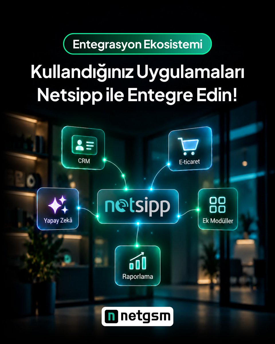 NET_GSM's tweet photo. 🔗 CRM, e-ticaret, yapay zekâ ve daha fazlası…
 
Ürün mağazasında yer alan onlarca hazır entegrasyon sayesinde kullandığınız yazılımları Netsipp’e hızlıca entegre edin.
 
🚀 Siz de Netsipp’in sunduğu modüler çözümleri keşfedin, verimliliğinizi artırın.

#Netgsm #Netsipp https://t.co/qxyeH9juJw