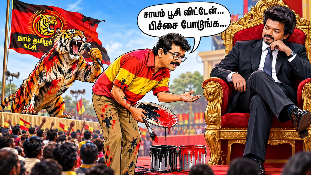 I_Magizhan_21's tweet photo. இந்த AI யுகத்தில் யார் வேண்டுமானாலும் கார்ட்டூன்களை வரைய முடியும் என்பது அந்த கார்ட்டூனிஸ்டுக்கு தெரியாது போல https://t.co/wawsLGzFxU