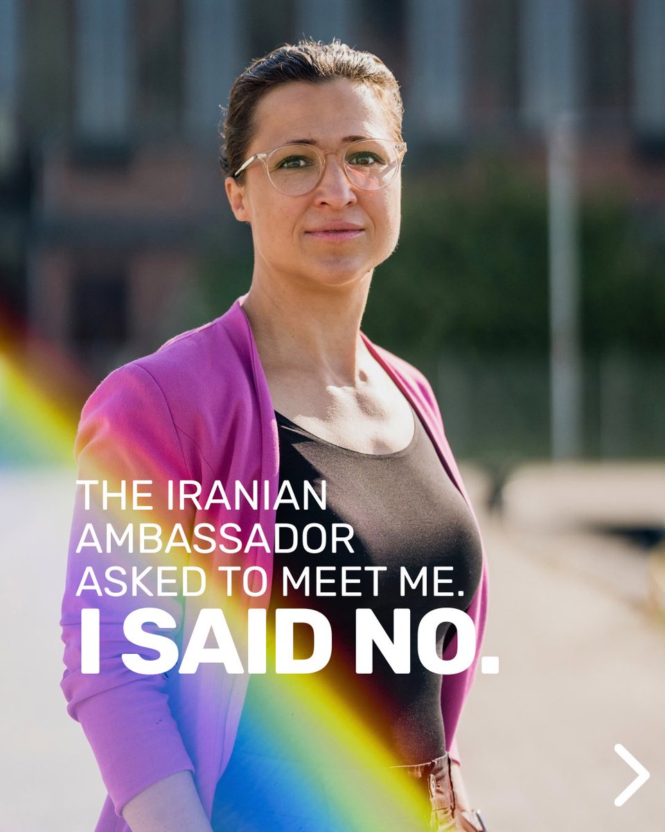 HNeumannMEP's tweet photo. I have received a request for a meeting with the Ambassador of the Islamic Republic to France. 

I declined it. 

My door is open to the people of Iran. It is not open to those who represent and execute their repression. 

Here is my full reply: https://t.co/BTKBQGyIze