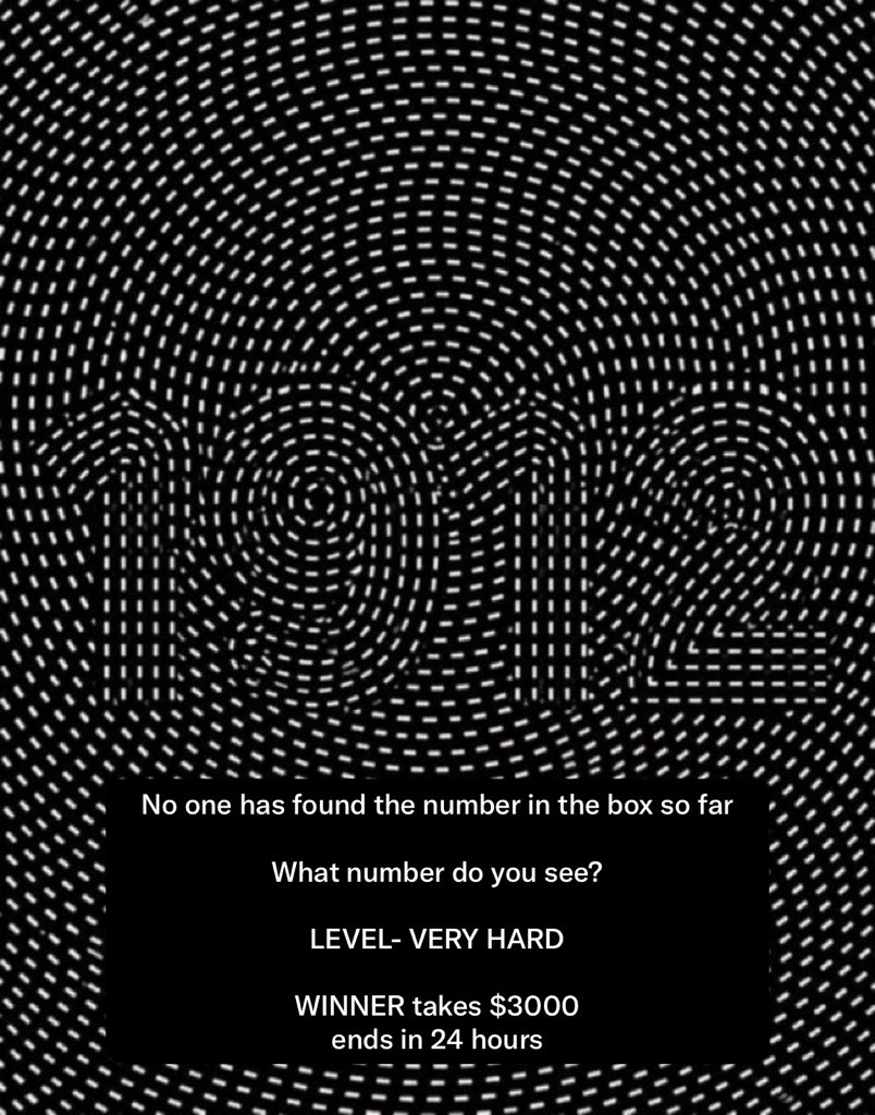 elonrocketMre74's tweet photo. No one has found the number in the box so far

What number do you see?

LEVEL- VERY HARD

WINNER takes $3000
ends in 24 hours https://t.co/9354iHV2d5