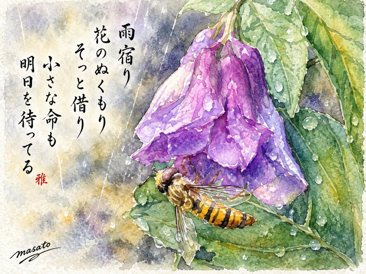 PCSchoolKogakus's tweet photo. 今日のポエム 2026.09.29

Sheltering from rain,
I borrow the warmth of a flower—
So quietly,
Even the smallest life
Waits for tomorrow.

躲雨的時陣
輕輕借花的溫暖
細漢的生命
嘛恬恬仔等待
明仔日的到來

비를 피하며
꽃의 온기를 살며시 빌려
작은 생명도
말없이 기다리네
내일이 오기를 https://t.co/SmTg5Ei4D9