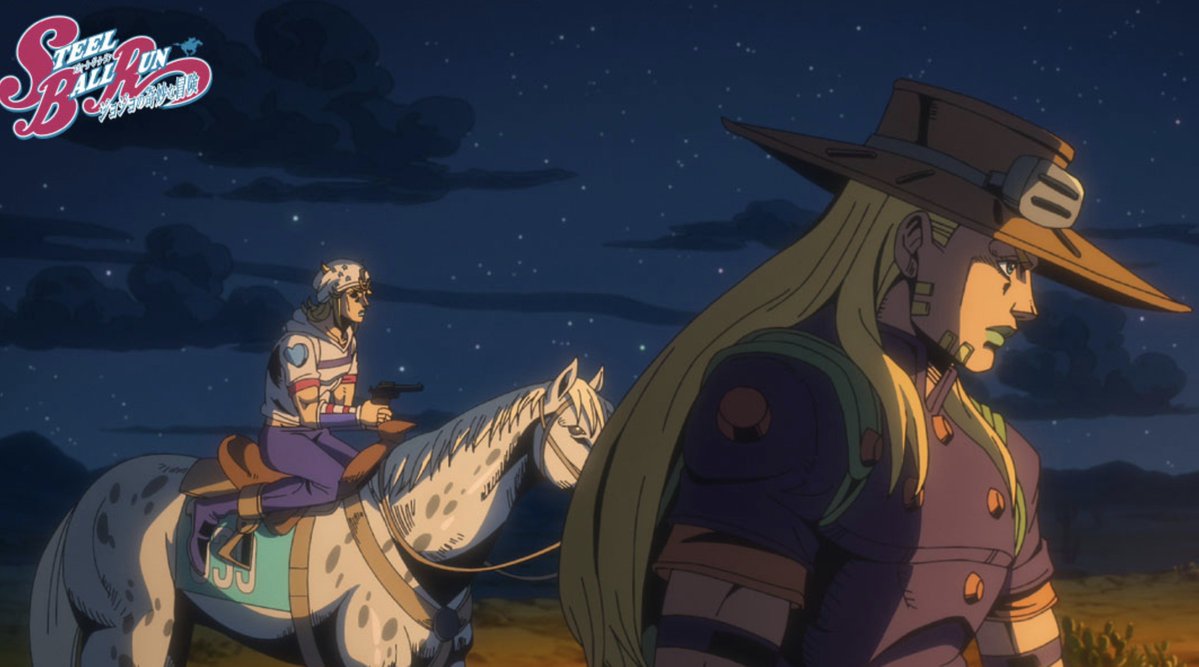 Plix_Zeppeli's tweet photo. Steeel ball run episode 3 - Desert born outlaws https://t.co/zpFnn4bqFM