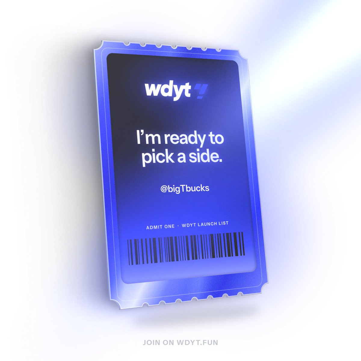 bigTbucks's tweet photo. I’m on the waitlist for the wdyt product launch. Good call? I think so. Come join me 👇 https://t.co/kQtlSNu5Zq https://t.co/SLtWDIeQSz
