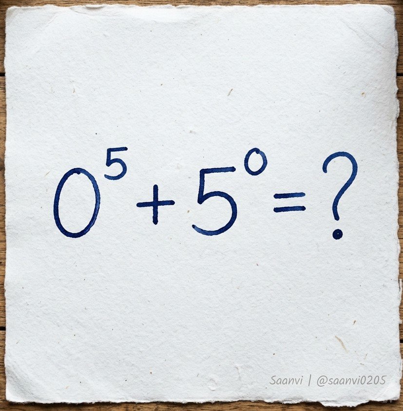 saanvi0205's tweet photo. Zero and exponents have a few rules that are easy to mix up.

Looking at each power separately makes this expression much easier to handle. 🔢 https://t.co/C6Z2wVKQyS