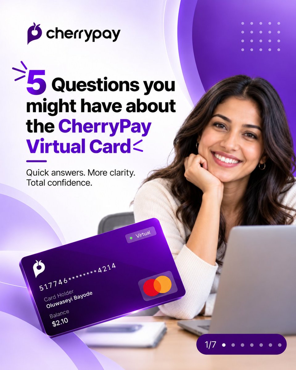 Usecherrypay's tweet photo. Got questions about CherryPay? 👀
We’ve got answers!

Swipe through our FAQ and get the clarity you need.
Got another question? Drop it in the comments! 👇 https://t.co/TXMehexG14