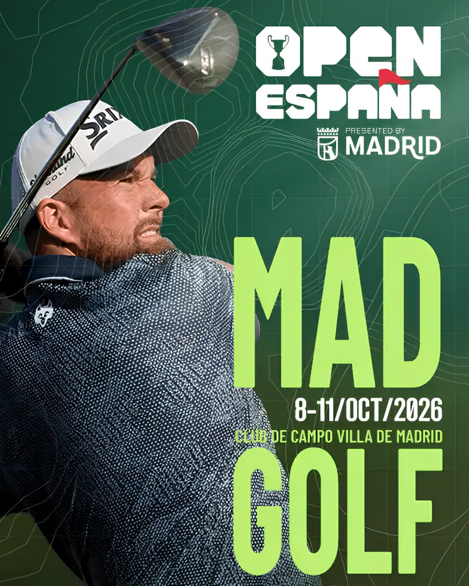 entradas's tweet photo. ⛳ El mejor golf vuelve a Madrid. Vive el Open de España y disfruta de grandes figuras del circuito a pocos metros de ti 🏌️‍♂️🔥

🎟️ https://t.co/RCJ7AFDXDW https://t.co/1FLfqc2XoO