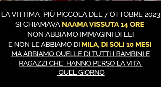 Free4futur99001's tweet photo. Giorno 20. Una al giorno. Tutti i giorni. Finché non saltano fuori i nomi. Naana era una neonata beduina israeliana. 

[X ci ha mandato un avviso: rischiamo la chiusura dell'account. Quindi cambiamo stile. Nel post solo la storia della vittima, con la foto, e nel primo commento il video dei partecipanti. Sugli altri social - fb, telegram, whatsapp, si continua come prima].  

La madre era al nono mese e aveva iniziato il travaglio all’alba del 7 ottobre. Il marito la stava portando in auto verso l’ospedale a Be’er Sheva. Lungo la strada i terroristi aprirono il fuoco con una mitragliatrice da un camion. La madre fu colpita all’addome; il proiettile raggiunse la gamba della bambina ancora in utero. In ospedale eseguirono un cesareo d’urgenza. Naama nacque viva, ma morì la sera stessa, verso le 22. Visse 14 ore. 

Mila Cohen, 10 mesi. All’allarme la famiglia si rifugiò nella stanza di sicurezza. I terroristi spararono attraverso la porta. Il padre Ohad fu ucciso mentre cercava di proteggere moglie e figli. Mila fu trucidata in braccio alla madre. La madre e i due fratelli sopravvissero, feriti. 

La nonna paterna Yona Cohen, 73 anni, fu uccisa nella casa accanto; 
il suo corpo fu trovato undici giorni dopo, ancora con le mani legate. 
Una intera famiglia trucidata dai terroristi di Hamas.
Gli stessi terroristi ai quali inneggiano le donne di questo video.  E non sappiamo ancora chi sono. 

Sappiamo cosa urlano invece: appoggio e sostegno ai terroristi sterminazionisti di Hamas. 
Vogliamo sapere chi sono queste che in una piazza italiana, davanti al nostro Parlamento, cantano il loro appoggio ai terroristi bestiali, e non vogliono che sia approvata in Parlamento la legge contro l'antisemitismo. 

Si capisce perché: inneggiano ai terroristi sterminazionisti di Hamas e Hezbollah chiamandoli "resistenza" (lo dice la donna nel video).
siamo stanchi di aspettare: chi sono queste due donne che inneggiano a terroristi stupratori assassini sterminazionisti e protestano contro la legge contro l'antisemitismo?