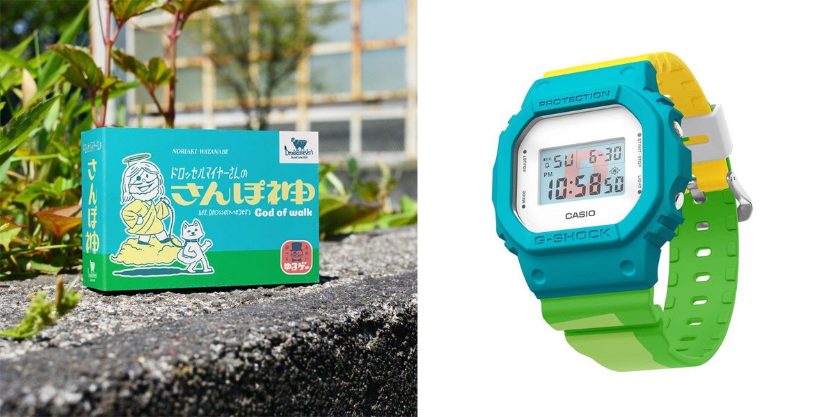 Drosselmeyers_'s tweet photo. 【🚶‍➡️⌚️現実⌚️🚶‍♂️‍➡️】

MY G-SHOCKカスタムモデルとして

『ドロッセルマイヤーさんのさんぽ神 妄想コラボモデル』

が登場！！！！？

お話をいただいた時は文字通り自分の妄想かと疑いましたが、すでに公式サイトで本当に購入できます↓↓
https://t.co/xiBRbzvorz

この秋はこれを付けて歩けば、神レベルの最高オブ最高の散歩になる予感じゃ！（神様より）

#MYGSHOCK
#PR