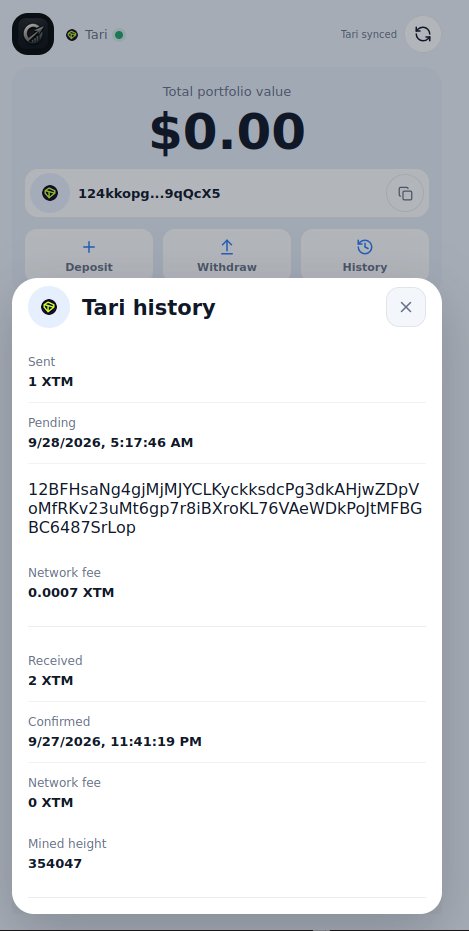 outruna_wallet's tweet photo. Also supports Tari (L1) https://t.co/Y7e6RaXYua