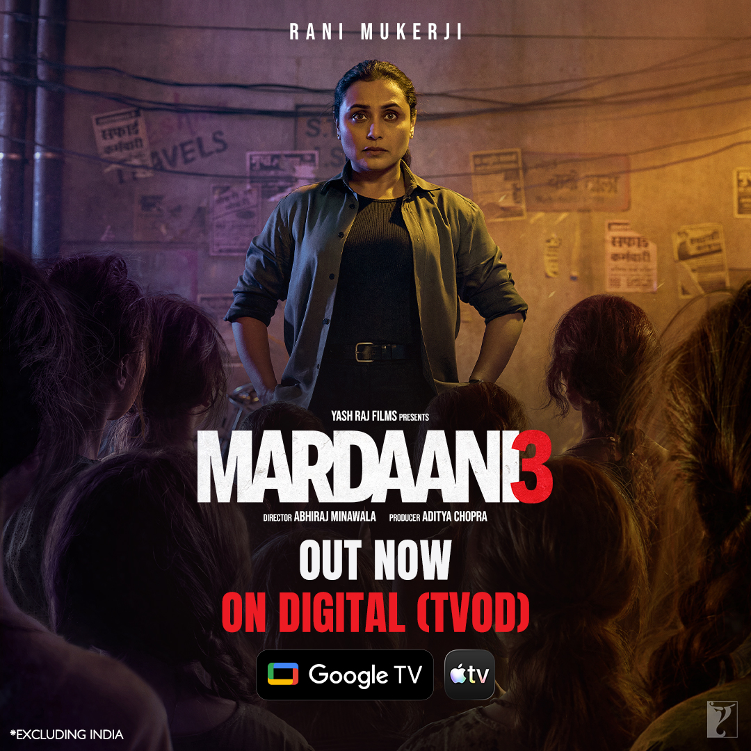 yrf's tweet photo. Fearless by instinct. Fierce by choice 🔥
#Mardaani3 now available on Digital TVOD (excluding India) https://t.co/CApulbtRZK