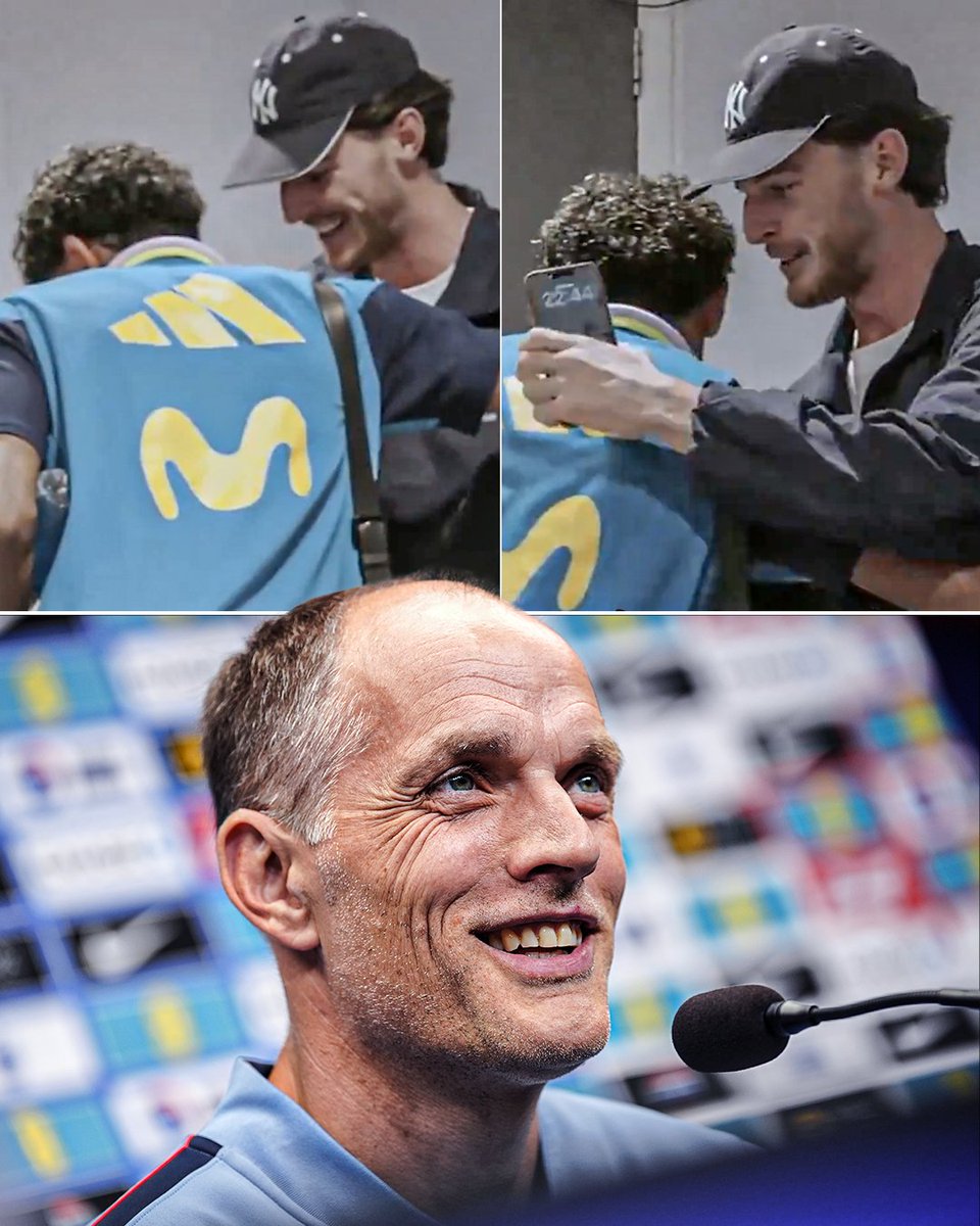 ESPNUK's tweet photo. Thomas Tuchel was loving Declan Rice's England commitment ❤️:

🗣️ "Yeah, he just turned up. I liked it a lot.

It was good that he was there. He had, I think, a long journey, a long travel to the stadium and brought his son, so that was nice to see.

He loves to be part of this team. He’s one of our key players and, of course, we miss him. But it was nice that he showed his support, showed his face, and I think it’s good."