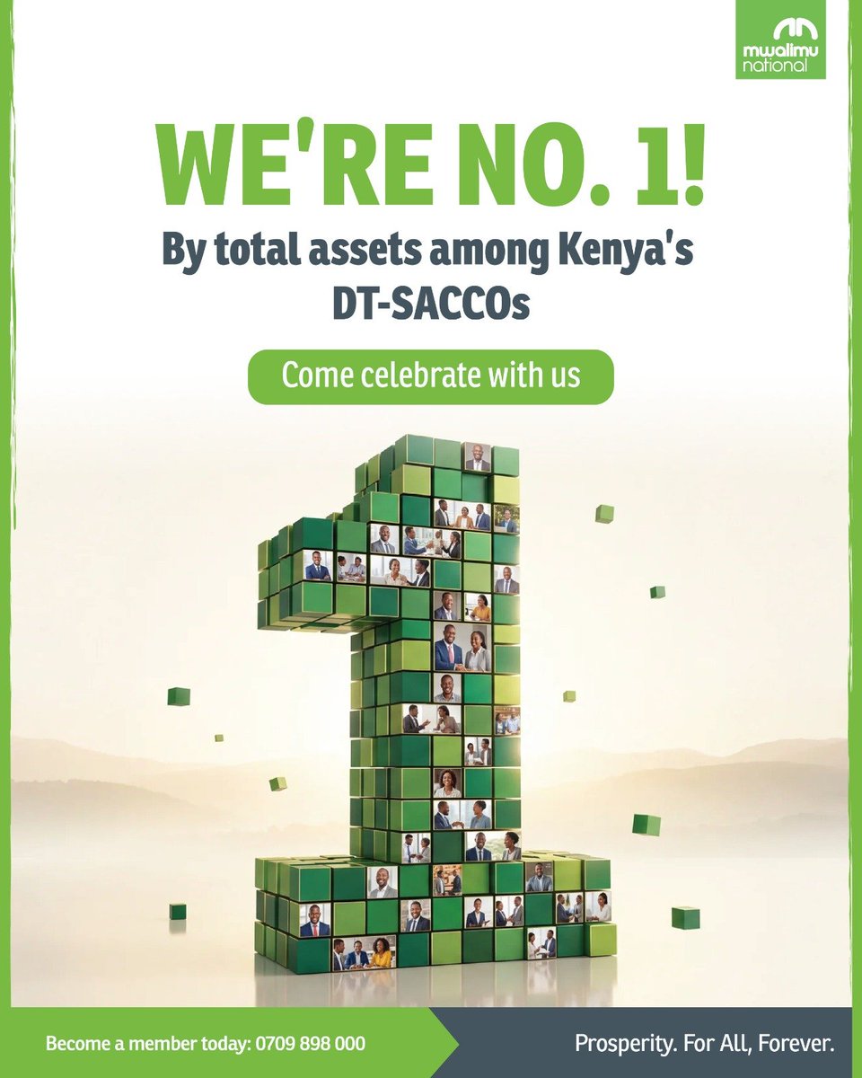 Kiumbu01_'s tweet photo. Championing financial greatness across Kenya! The SACCO Supervision Annual Report 2025 officially ranks Mwalimu National first in total assets. Celebrate this massive collective victory with us today. #MwalimuNumberOne. https://t.co/0ukGHZpAPd