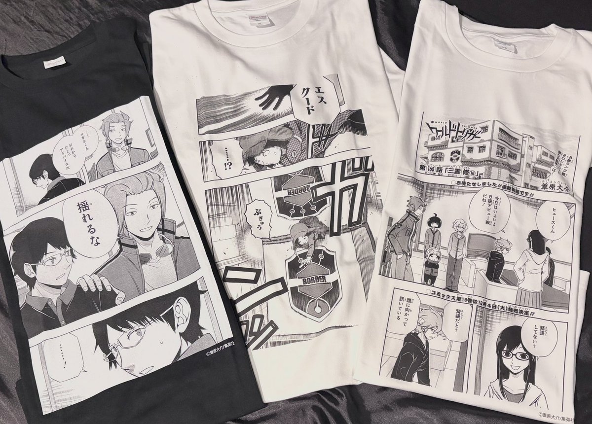 NKN_wt's tweet photo. ジャンプラアプリから本誌の好きなページをTシャツにできる神サービスがあると教えてもらって、バックナンバーからワ〜のTシャツ作った✌️
好きなページTシャツにできるの神すぎるが、ジャンプ本誌だけじゃなくてSQ本誌でも出来るようになってくれないかな〜……🥲 https://t.co/nTSx7GWWdx