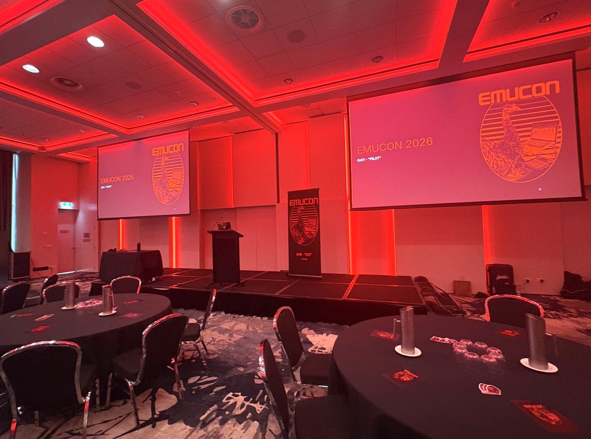 EmuExploit's tweet photo. EMUCON 0x00 - "PILOT". Thank you again to our speakers, organisers and attendees. See you next year...? https://t.co/O6IWb39Why