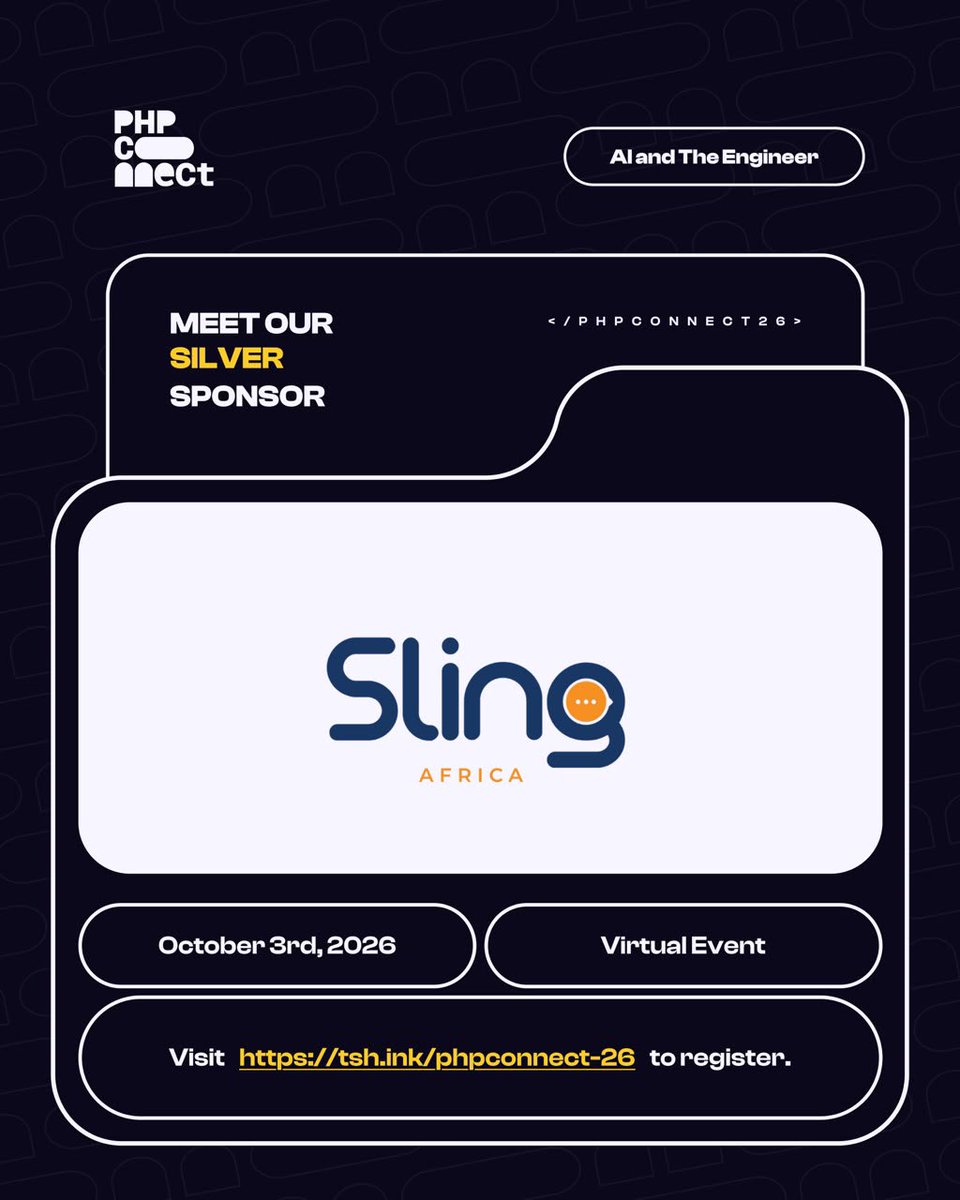 PhpTalks's tweet photo. We’re excited to welcome @sling_africa as a Silver Sponsor of PHPConnect’26! 🎉

@sling_africa  helps businesses connect with their customers through SMS, WhatsApp, RCS, and Truecaller Business Chat — all from one platform.

From startups to established businesses, Sling is making customer communication easier, smarter, and more accessible across Africa.

We’re glad to have them supporting the PHPConnect community!

Ready to connect, learn, and be part of the experience?

Register for PHPConnect’26 today!
🔗 https://t.co/3EpQIA6cvQ

#PHPConnect26 #SlingAfrica #PHPCommunity