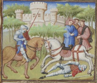 medieval_minia's tweet photo. 📜 Guiron le Courtois
📅 1420 🌍 Paris,France

#medieval #MedievalArt #MedievalMiniatures #ManuscriptArt #bevor #horse #targe #chaperon #covered_breastplate #sallet #clothes

🔗 Manuscript Miniatures | Fonte originale https://t.co/srkAU4kvaq