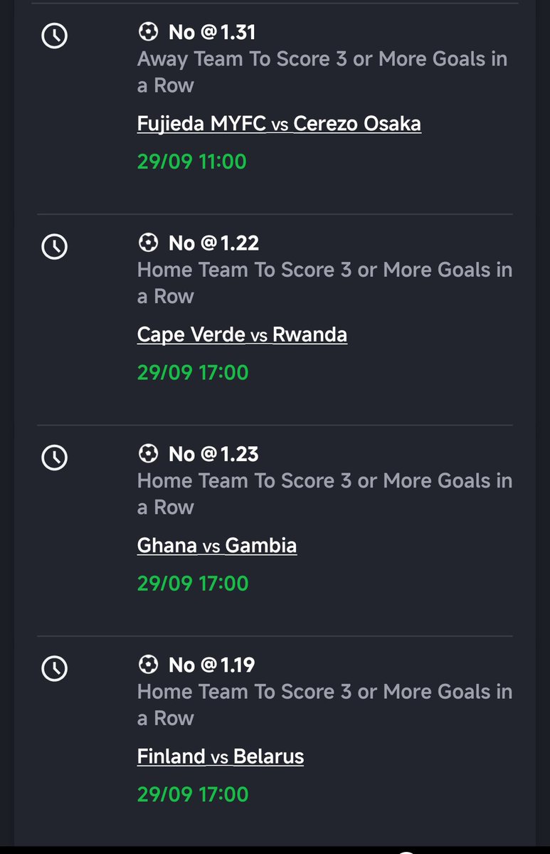 OdenwaBTC's tweet photo. Specific teams not to score three goals in a Row, not the two teams,

1.1k Odds 💨 JCP16G https://t.co/1WdEGJhE2k