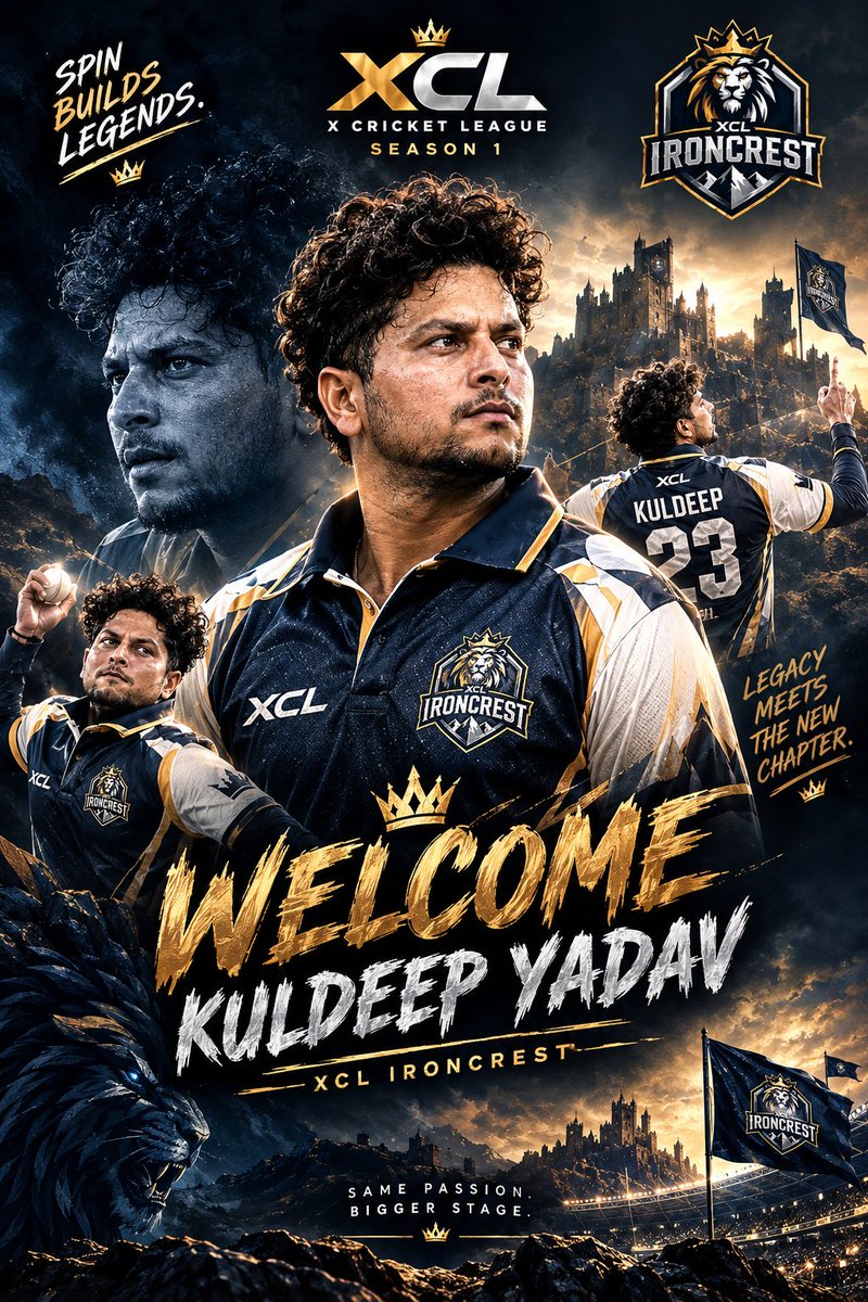 XCRICKLEA6's tweet photo. 🚨 WILDCARD ALERT — THE CHINA MAN IS HERE! 🚨

🎯 WELCOME, KULDEEP YADAV! 🌀

The wrist-spin magician joins Ironcrest for XCL S1, ready to bamboozle batters with his deceptive deliveries and match-winning spells!

Owner: @TeamSamCurran58 

#XCL #SEASON1 https://t.co/DSUuvReyrc