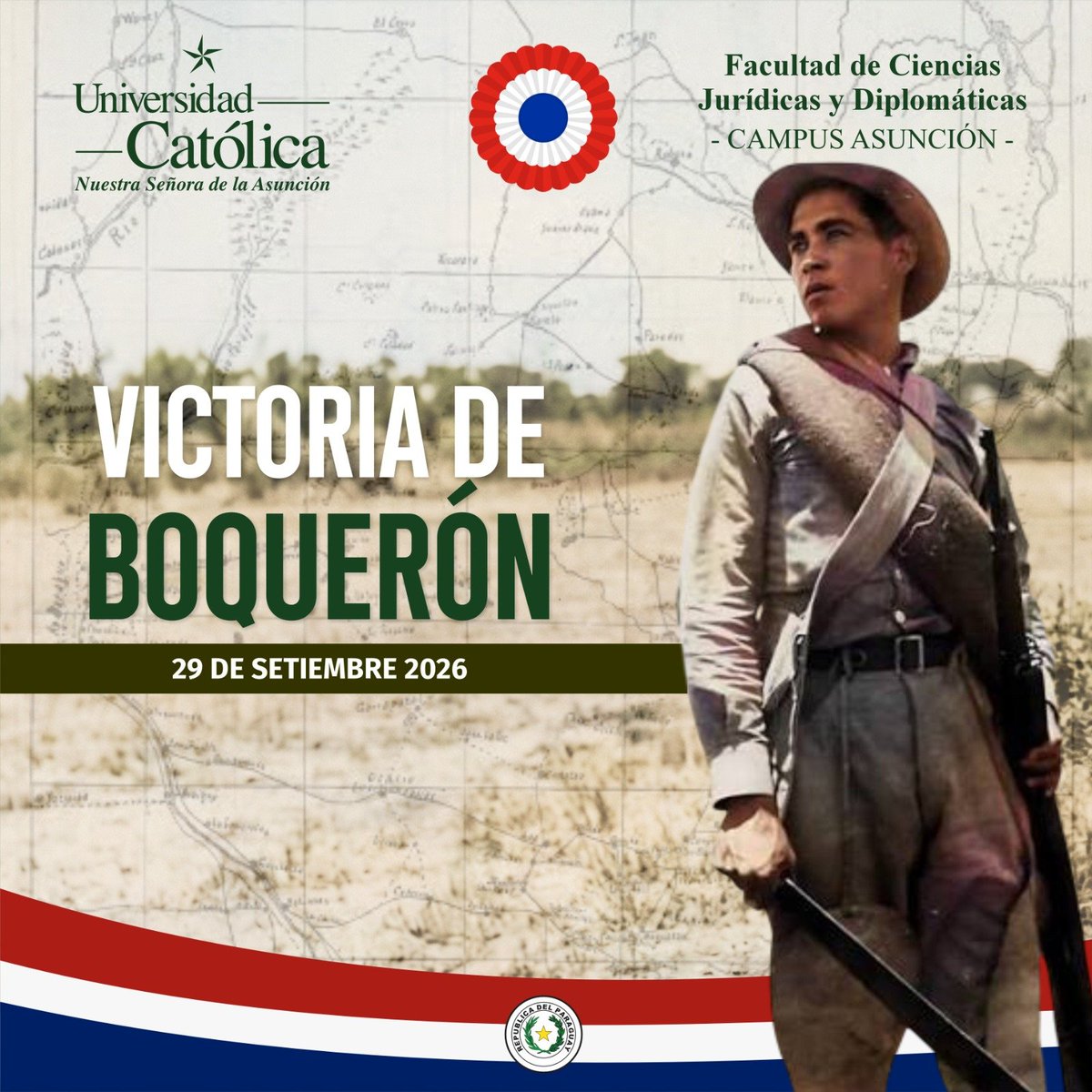 ucderechoasu's tweet photo. 🇵🇾⚔️ ¡Gloria eterna a los Héroes de Boquerón!
Hoy conmemoramos la victoria en la Batalla de Boquerón (1932), símbolo de temple, unidad y patriotismo en la Guerra del Chaco.
Desde la FCJD rendimos homenaje a quienes defendieron con honor nuestra soberanía. ❤️🤍💙 https://t.co/bnVhppusmc