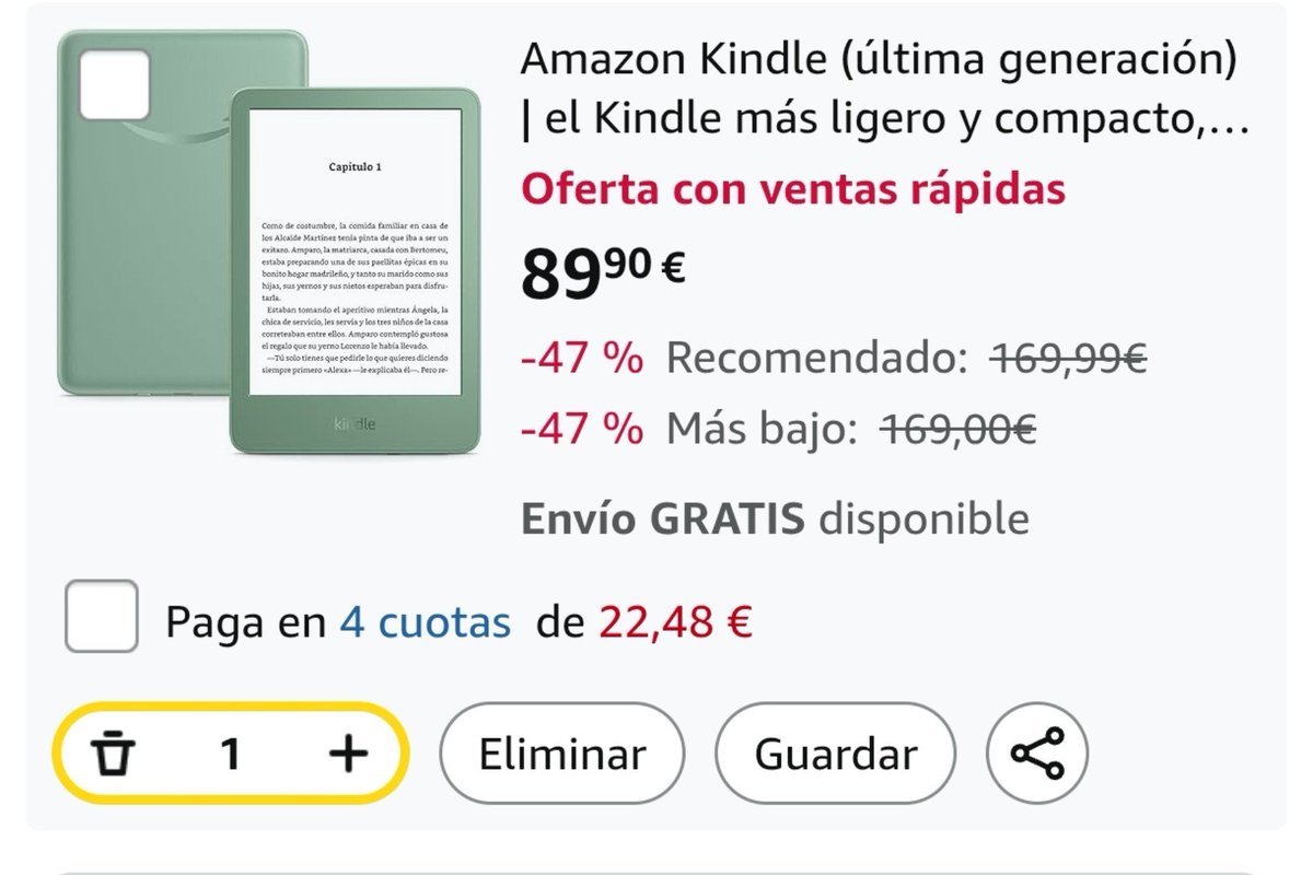 witchychaos_'s tweet photo. mutis que quieren el kindle normal, en Amazon hay oferta flash a 90€. De normal está a unos 170 https://t.co/pN4t702g5N