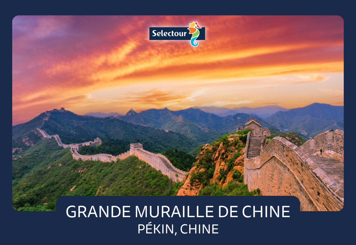Selectour's tweet photo. LE SAVIEZ-VOUS ? 🐉

La Grande Muraille de Chine n’est pas un seul mur construit à une époque : elle est composée de différentes sections édifiées et renforcées au fil des siècles. L’ensemble s’étend sur plus de 20 000 km.

Envie de découvrir la Chine ? https://t.co/qYmoQaK9ml https://t.co/uf8pOV8AgK