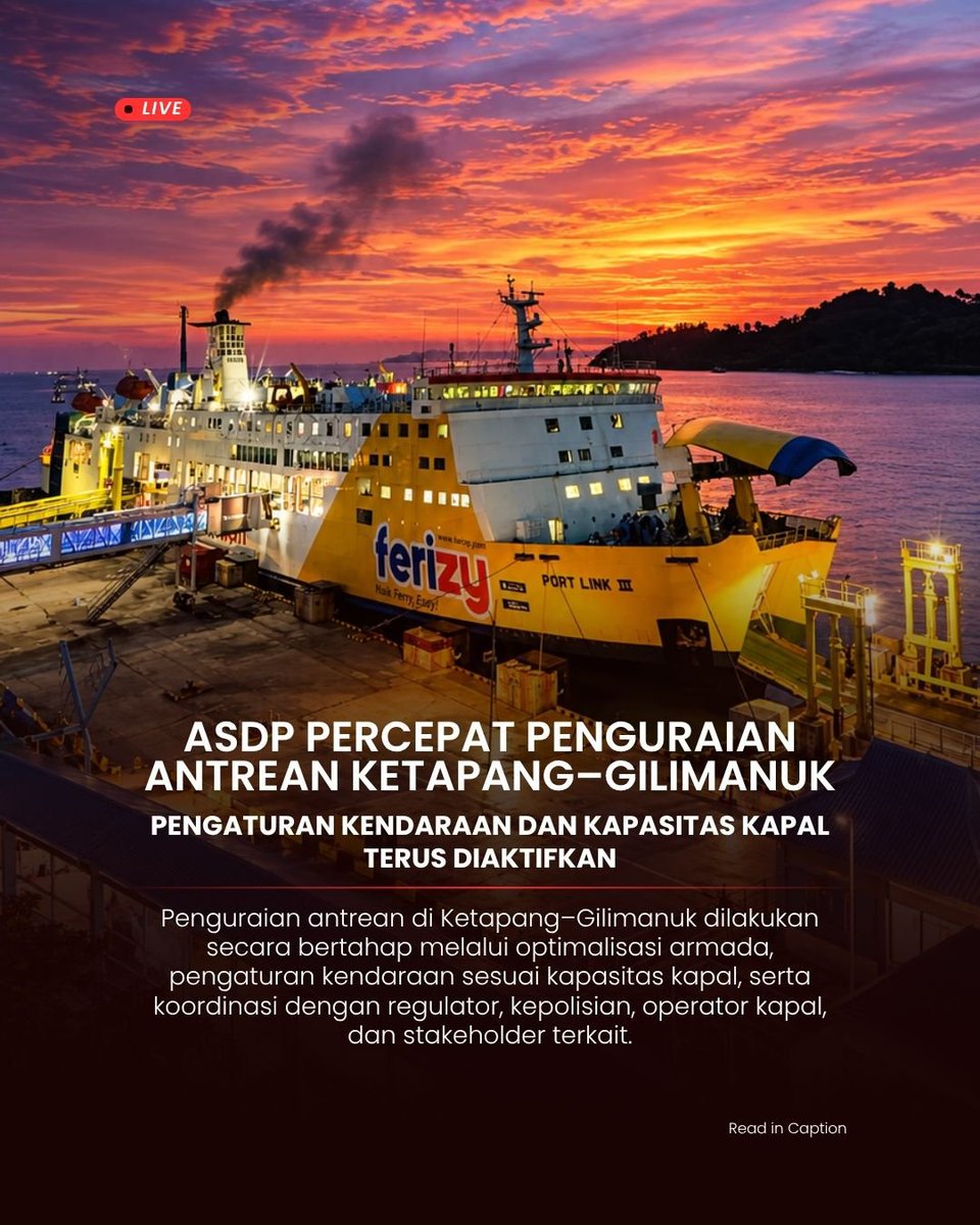 kalaa7_'s tweet photo. sekaligus menjaga kelancaran mobilitas masyarakat dan distribusi logistik.”
#asdp #asdpindonesiaferry #ketapang #gilimanuk #MelayaniSepenuhHati #WeBridgeTheNation https://t.co/9MEwPE1ZCd