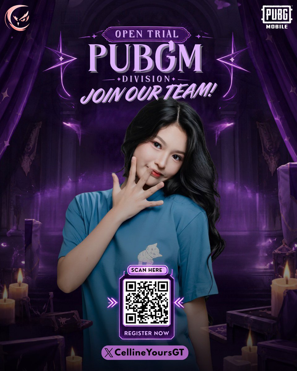 CellineYoursGT's tweet photo. CYGT PUBM OPEN TRIAL‼️

Ini saatnya. Kali ini kami membuka open trial divisi PUBM untuk mencari player berbakat yang akan mewakili CYGT di ajang Tournament kedepannya❤‍🔥

apakah kamu orangnya? jika iya langsung saja daftar lewat kode qr di poster🫵🫵

#CYGTSweet https://t.co/d9awqGan88