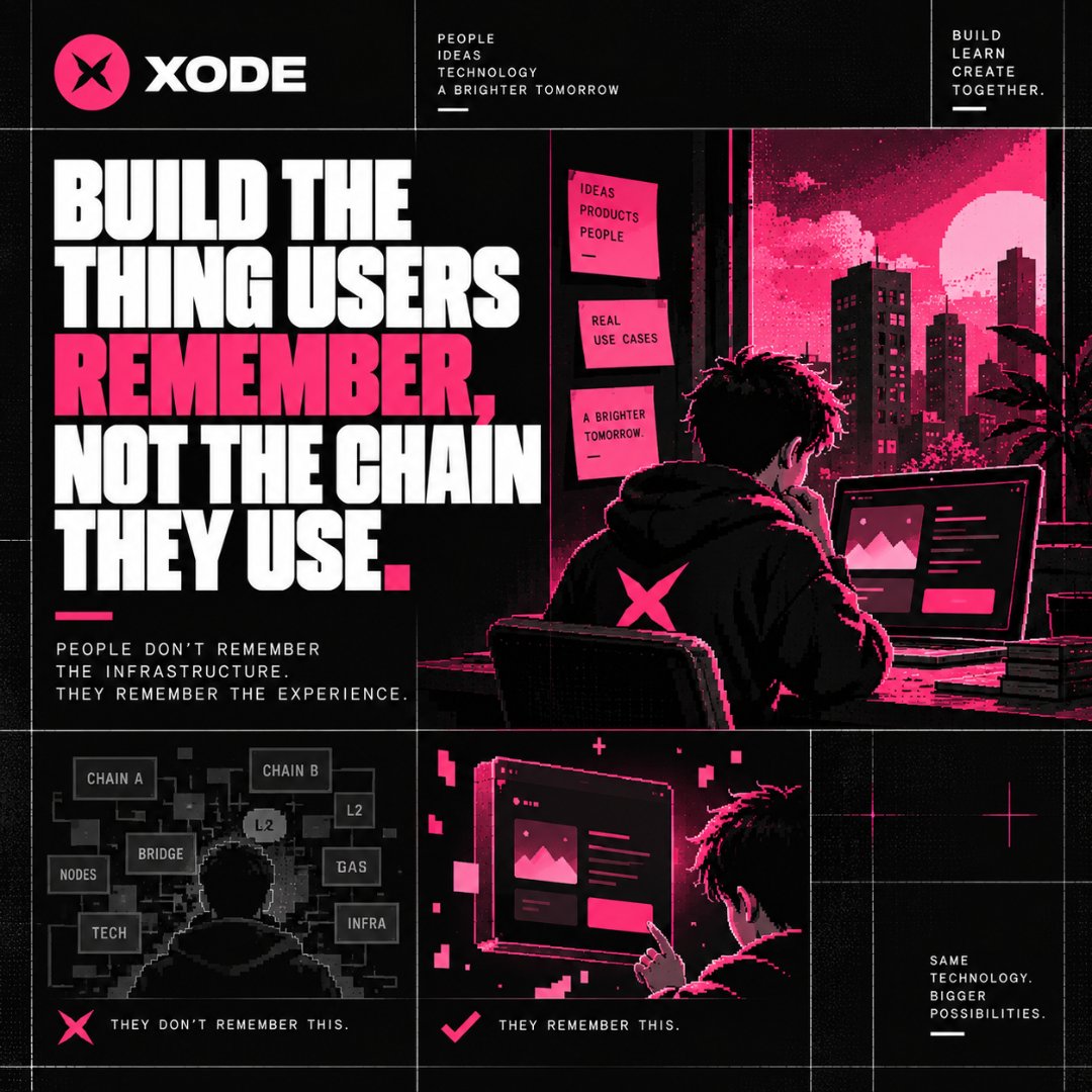 XodeNet's tweet photo. Build the thing users remember, not the chain they use

Emphasize product experience over blockchain branding.

#XODE #Web3 #Blockchain https://t.co/UTlfL8VPa5