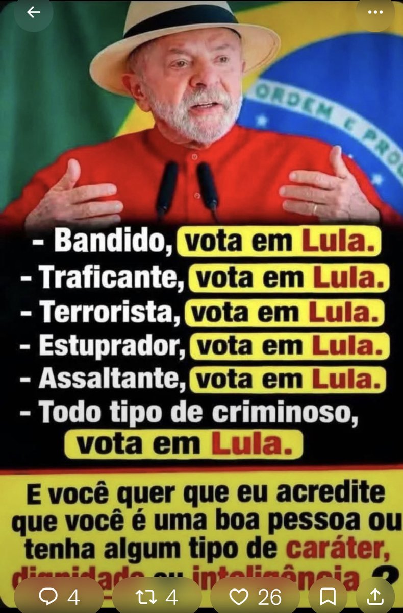 Revange_Cruz's tweet photo. @LulaOficial https://t.co/bFBME37BTM
