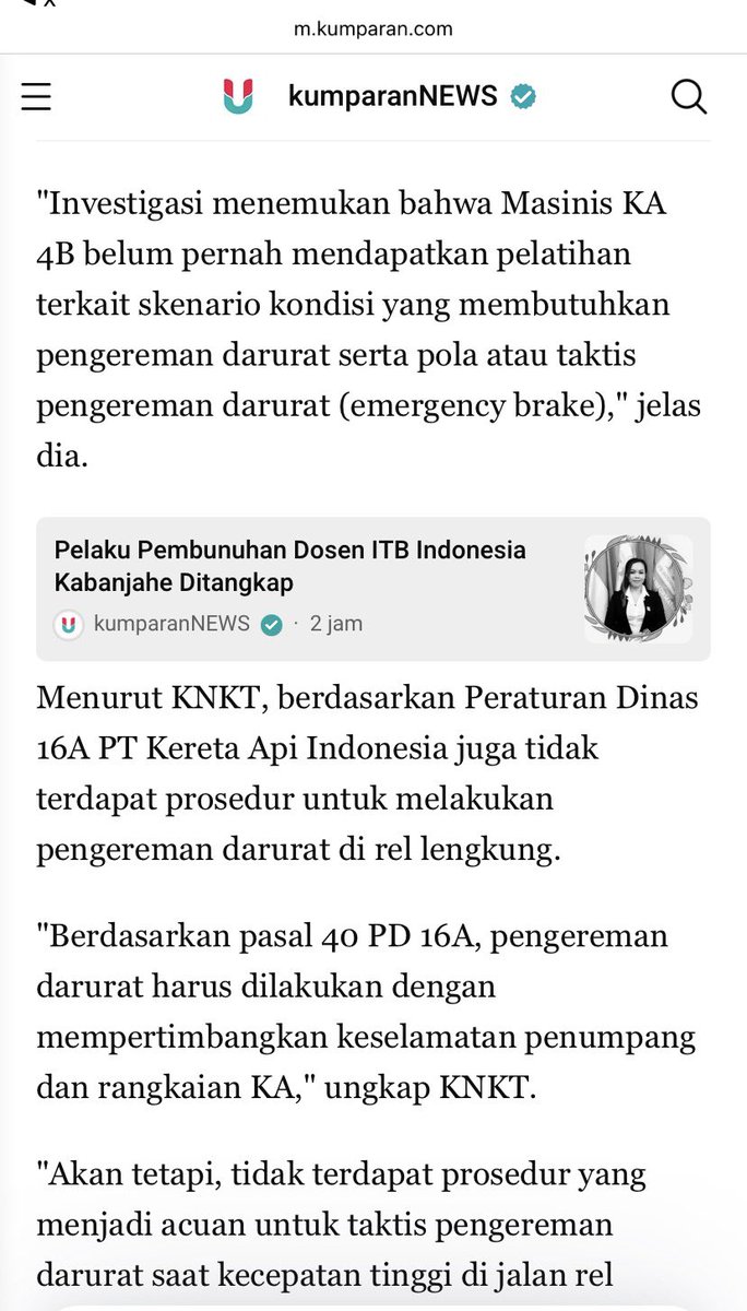 hrdbacot's tweet photo. Ga ada panduan dan pelatihan pengereman mendadak di rel lengkung kok bisa masinis yang kena 😂😂

Source https://t.co/YvLGmXo3O9 https://t.co/goh8FSQ6Ap