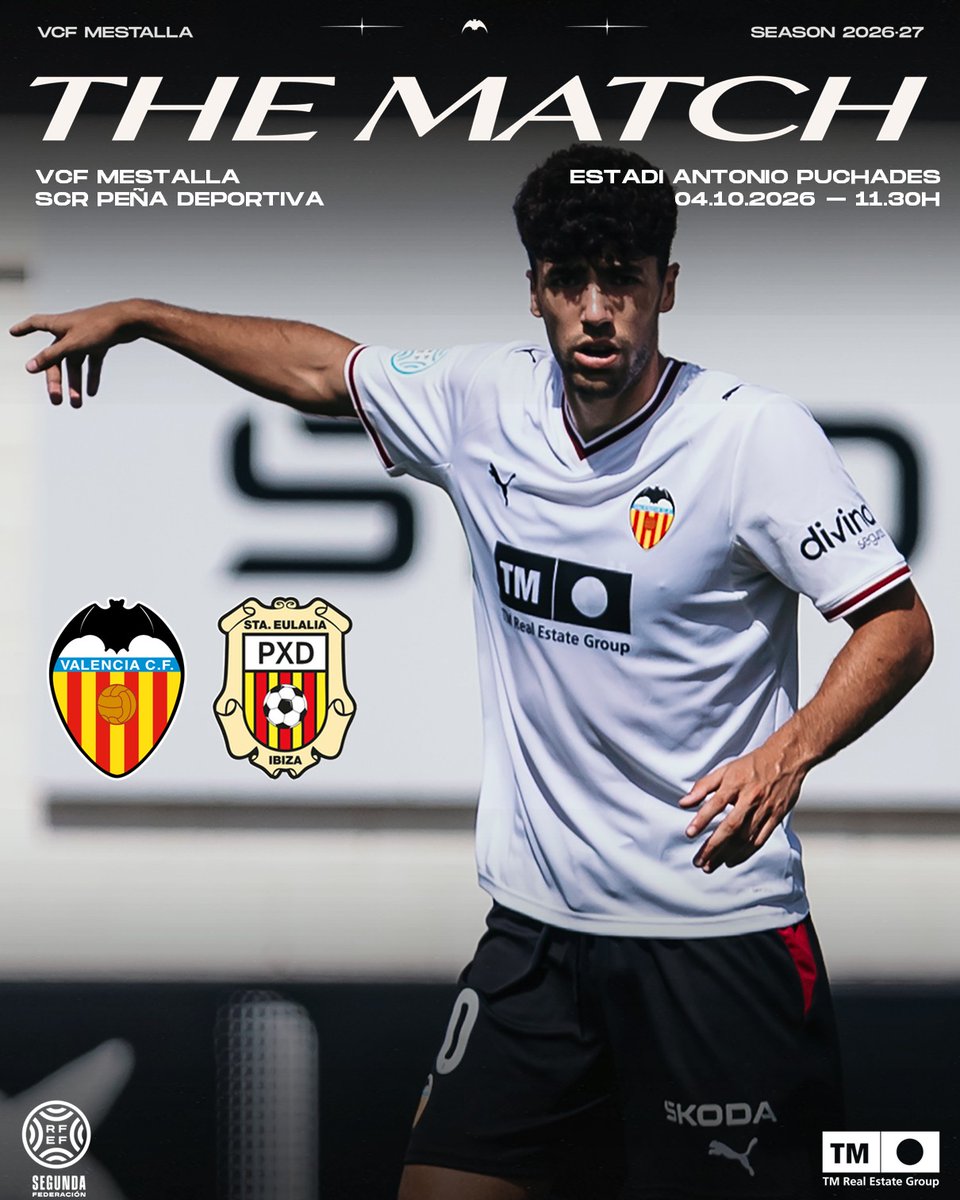 Academia_VCF's tweet photo. 🦇 HORARIO #VCFMestalla 

🆚 @Penyadeportiva 

🗓️ Domingo 04.10
🕦 ‼️ 11:30 h ‼️
 🏟️ Antonio Puchades
🦇 Socio VCF y Abonado: GRATIS
🎟️ Entradas: 10 euros
📝 J 5 | G III | Segunda Federación 

Vamos FAMILIA‼️ https://t.co/irAa7FHa4u