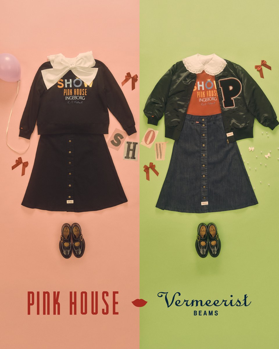 pinkhouse_staff's tweet photo. 𝐏𝐈𝐍𝐊 𝐇𝐎𝐔𝐒𝐄 × 𝐕𝐞𝐫𝐦𝐞𝐞𝐫𝐢𝐬𝐭 𝐁𝐄𝐀𝐌𝐒
💋𝟏𝟎/𝟖(𝐭𝐡𝐮.)𝐍𝐄𝐖 𝐑𝐄𝐋𝐄𝐀𝐒𝐄💄

“着ることは楽しいこと"。

ものが溢れる時代に、当たり前ながらも一番重要なことを提案している
BEAMSのレーベル“Vermeerist BEAMS”。

1980年代にPINK HOUSEのファッションショーで
スタッフが着用していたスタッフTシャツのデザインをベースに
当時のデザインからインスピレーションを得て、そのベースを活かしながら、
現代のスタイルにも馴染むよう、ほんの少しのアップデートを加えたTシャツ、トレーナー、ブルゾンが登場！

当時販売されていた
PINK HOUSEを象徴するスカートもラインナップします。

詳しくはこちら→https://t.co/m7yDtXmru6

#VermeeristBEAMS
#PINKHOUSE