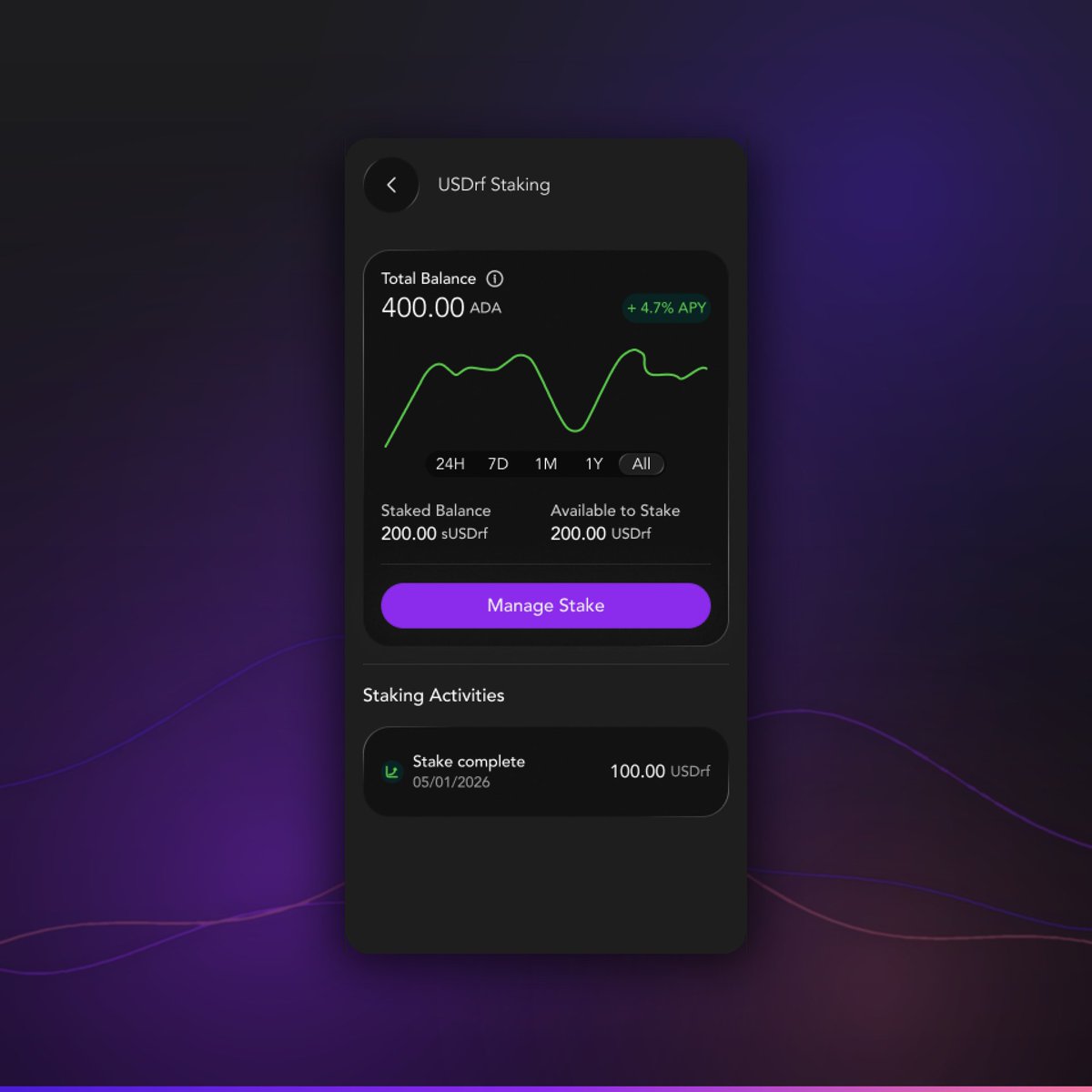 lace_io's tweet photo. DeFi can mean navigating different platforms, transactions and steps.

We’re working with @realfi_co to make that experience simpler, bringing RealFi directly into Lace.

Sneak peek of what this looks like 👇 https://t.co/wuC4Whd8Hf