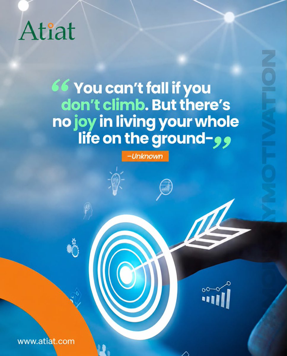 AtiatLtd's tweet photo. You don’t grow by staying comfortable. You grow by taking the leap, embracing the challenge, and choosing progress over fear.

#Atiatlimited
#mondaymotivation https://t.co/K9swHQz5Ds