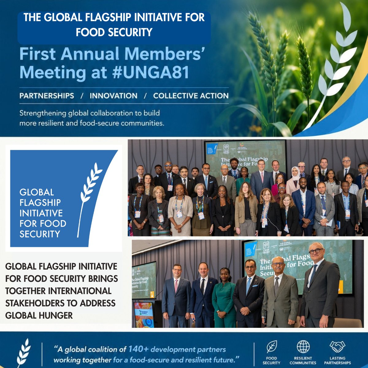 CTFlagship's tweet photo. 🌍 Moving from ambition to implementation on global food security.

The Global Flagship Initiative for Food Security has grown into a powerful coalition of 140+ partners, working together to accelerate implementation and deliver measurable impact on food security. https://t.co/FOmPCh2wfX