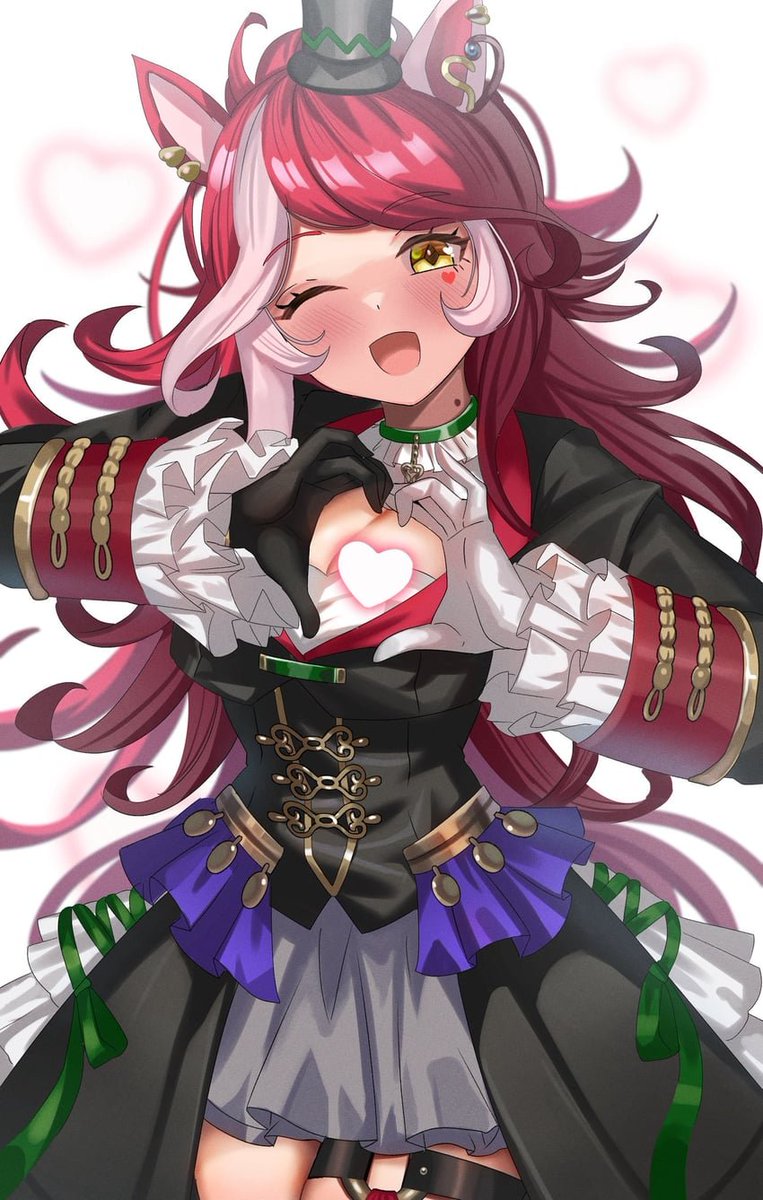 UmaLovesYou's tweet photo. She sends all the love to Umamusumes in Tracen and around the world, wishing good day! https://t.co/q2DaDszP19
