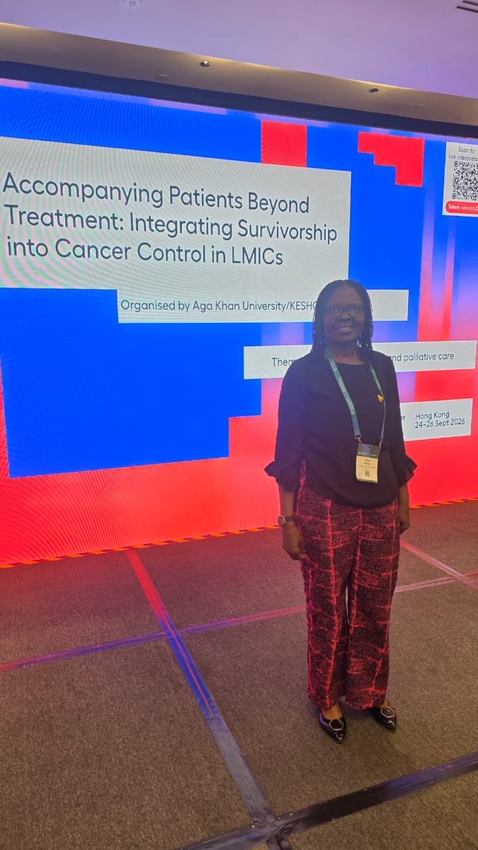 PriscaGithuka2's tweet photo. Honoured to be a speaker at #WorldCancerCongress in the session “Accompanying Patients Beyond Treatment.”

My parting shot: holistic cancer care.

Surveillance often asks, Has the cancer come back? We need to ask how patients are actually living after treatment
@myESMO 

#WCC2026 https://t.co/ZC1NM5BxBI