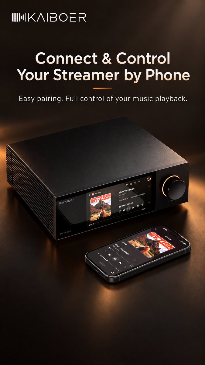 KaiboerAudio's tweet photo. Your music. Your way. 🎵

With the Kaiboer Home App, take full control of your Kaiboer HiFi Streaming Player right from your phone. 📱

✨ Seamless cross-platform music access
🎶 One-tap connection, zero hassle
🎛️ More than remote control — fine-tune every detail of your listening experience.

Sit back, connect, and enjoy the music. 🎧

#StreamingDAC #Kaiboer #HighEndAudio #DAC #HiFi #Audiophile  #MusicLovers #StreamingPlayer