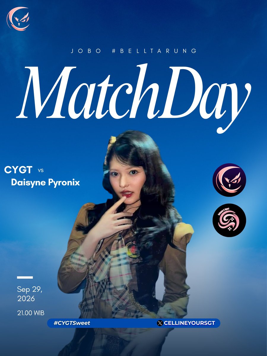 CellineYoursGT's tweet photo. MATCH DAY🔥

after yesterday's defeat, our desire to win is burning hotter🔥

Today we will play against @YKN_esport and also @DaisyneEsport  

We ask for everyone's support💖 https://t.co/YM11BoXE33