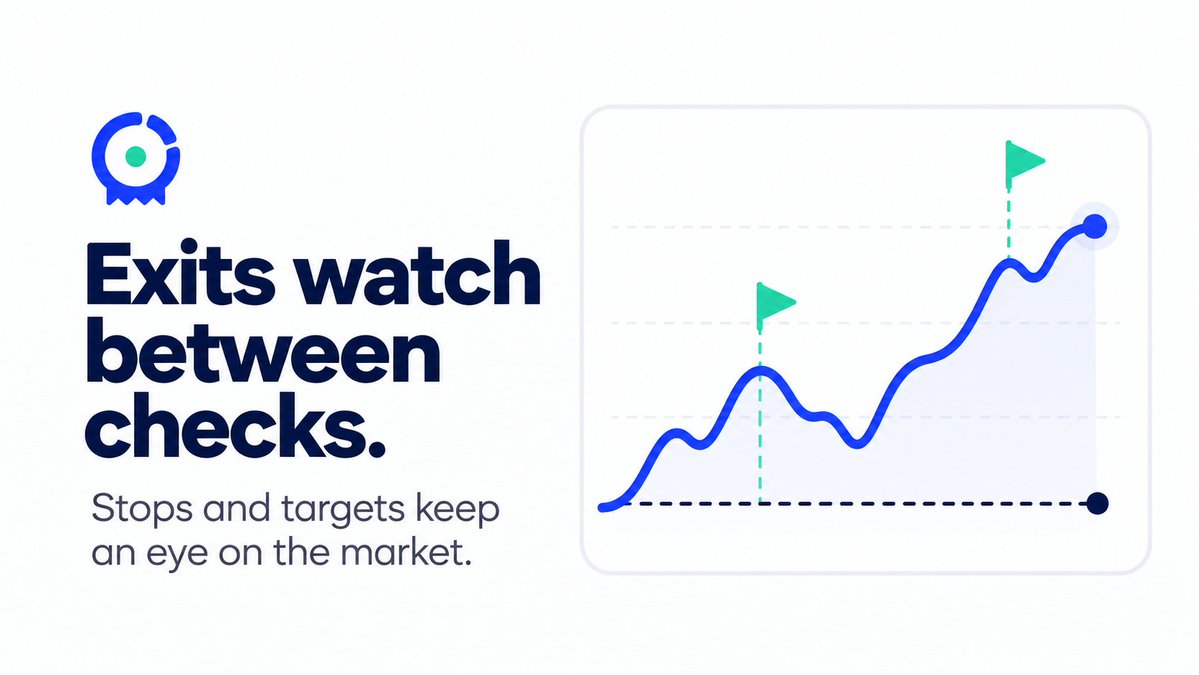TrenchrRH's tweet photo. The market does not wait for your agent's next scheduled check.

$Trenchr lets positions carry a stop-loss, trailing stop, up to two take-profit levels and a profit lock. A separate watcher reads on-chain prices roughly every half minute and can trigger an exit without waiting for a new AI decision.

You can set levels yourself in Manage → Exits, and the agent can work within the rules you allow. Your own levels take priority: after you set one, the agent may only tighten it. Fills still depend on liquidity, price moves and vault sell limits, but there is a plan watching between decisions.

https://t.co/fwyQiFddHz
0x1411ce34688de2fa995a2acb617f5340cb16ee87