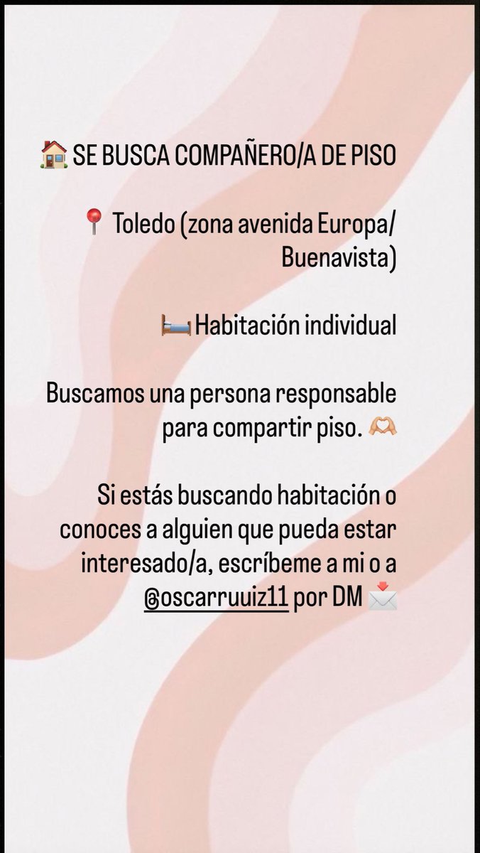 _criiscaasas's tweet photo. Se alquila habitación en un piso compartido. Cualquier duda, contactarnos #piso #toledo https://t.co/QmaxqyWWBS
