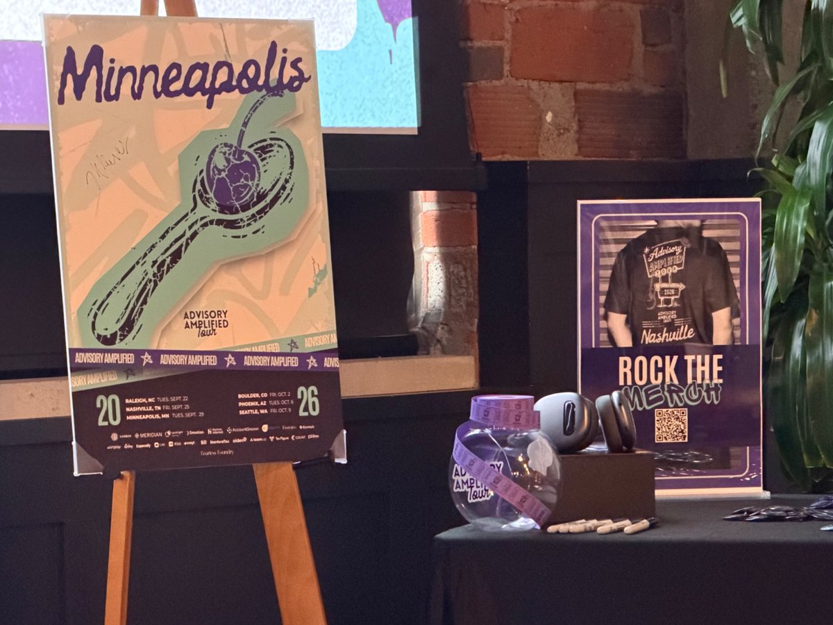 ToriMcKee6's tweet photo. Getting it started in Minneapolis! 

Sitting in the front row on my phone for a good reason! Please forgive me @martinkamenski @TwylaVerhelst ❤️

@AdvisoryAmp #advisoryamplified2026 https://t.co/11imGe5nQk