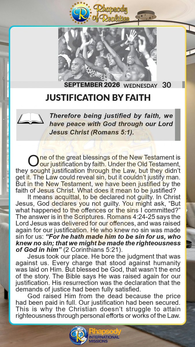 RORintlmissions's tweet photo. Therefore being justified by faith, we have peace with God through our Lord Jesus Christ (Romans 5:1).

Partner today: https://t.co/bqaRvgVuZF

Learn more about Rhapsody International Missions: https://t.co/HYieNdJW6R https://t.co/V9tzPjSUh2